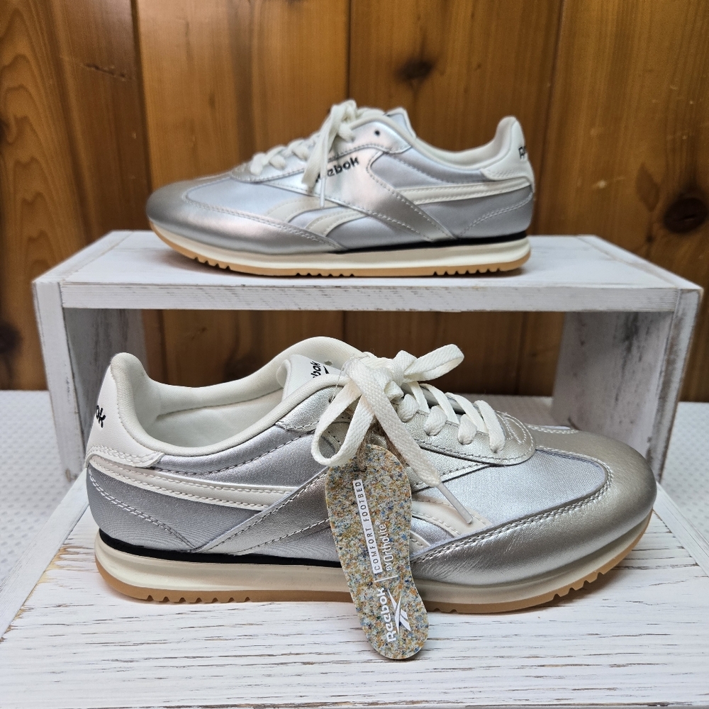 Reebok Women's Comfort Footbed By Orrholite Silver Size USA 8 New With Flaws
